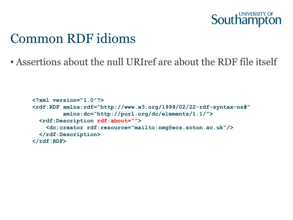 common rdf idioms