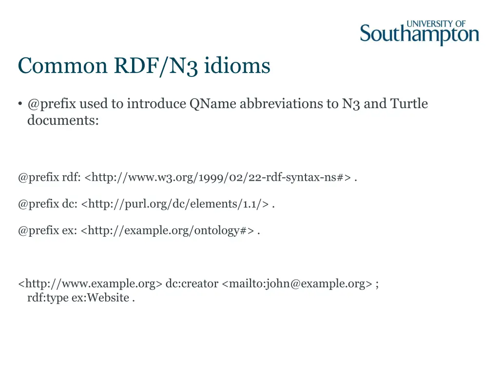 common rdf n3 idioms