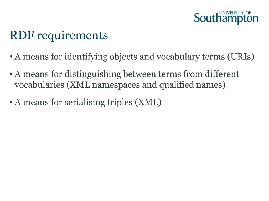 rdf requirements 1