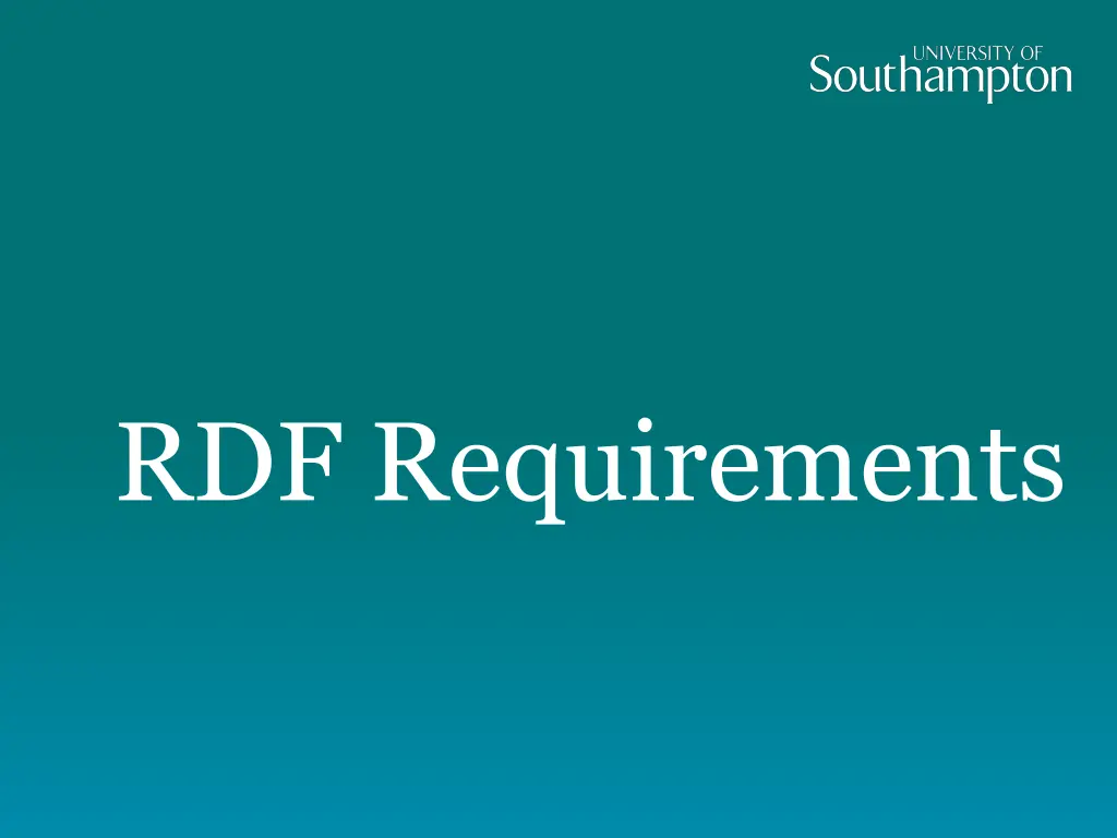 rdf requirements