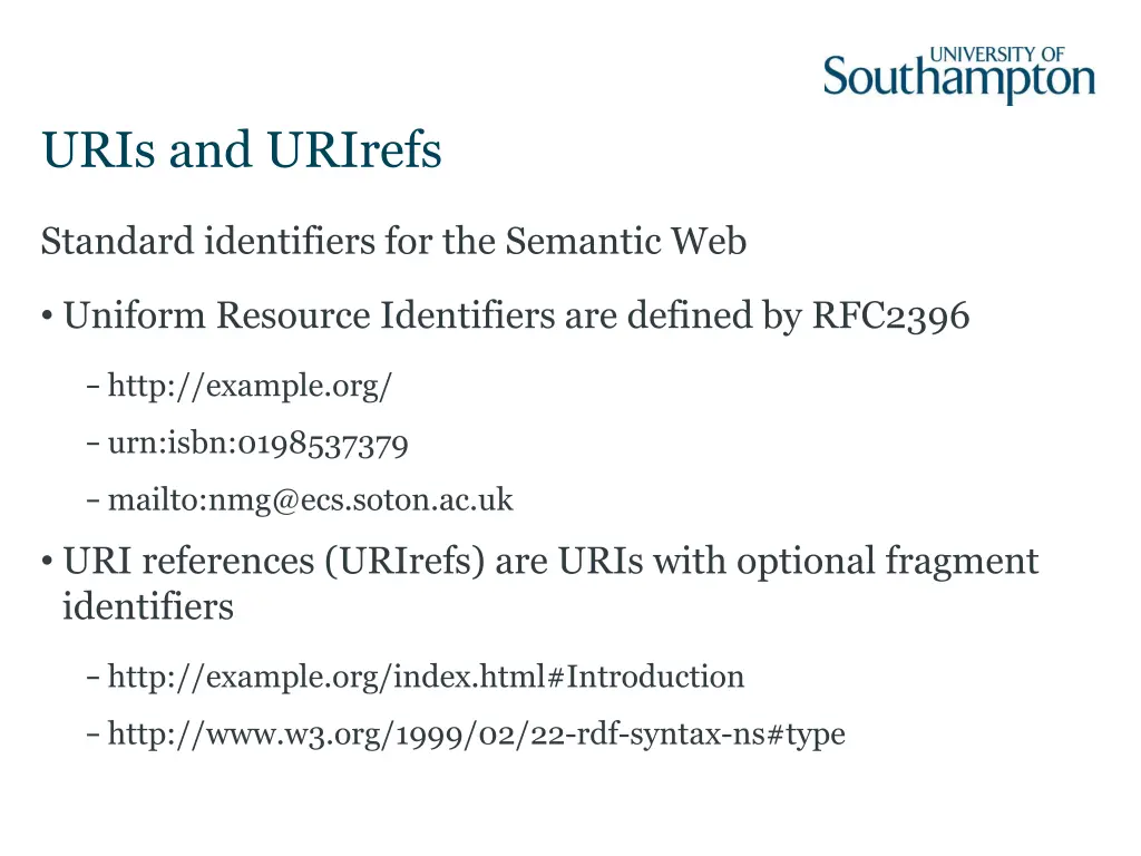 uris and urirefs