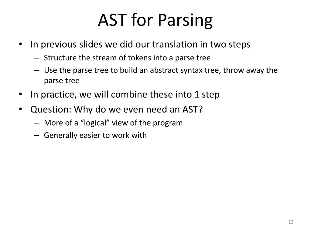ast for parsing