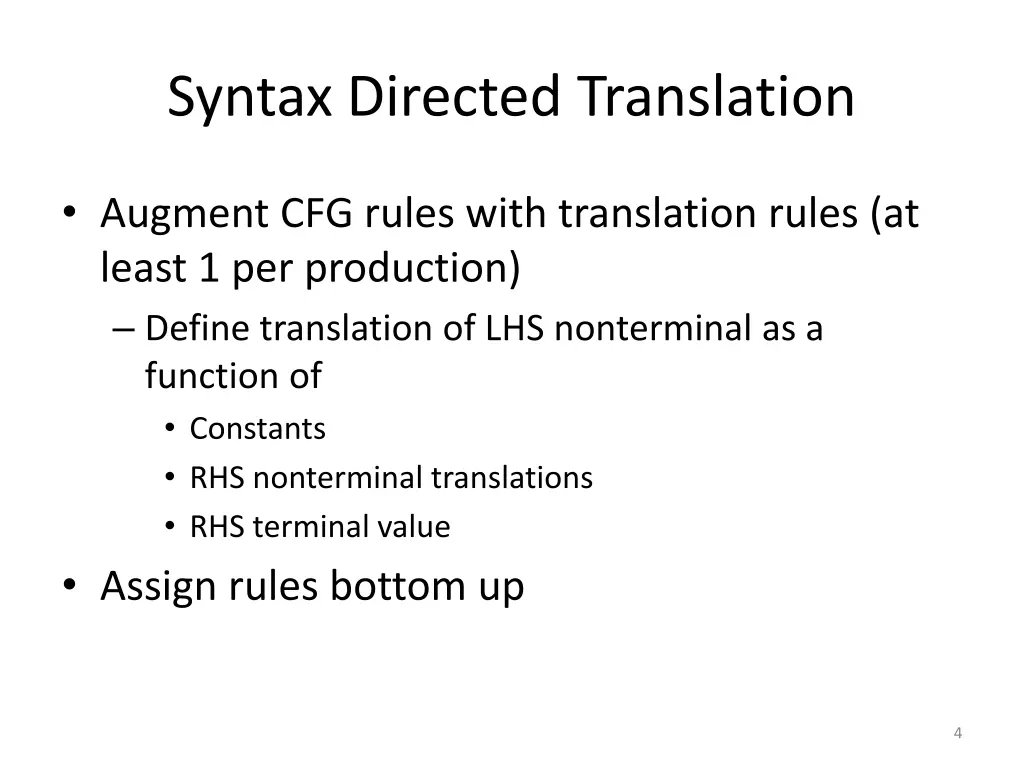 syntax directed translation