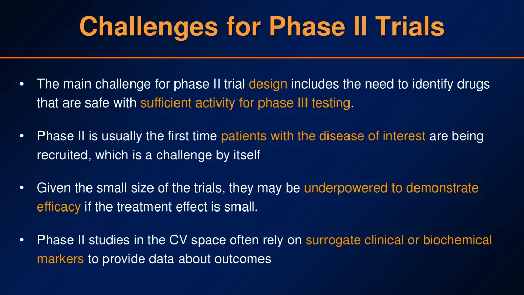 challenges for phase ii trials