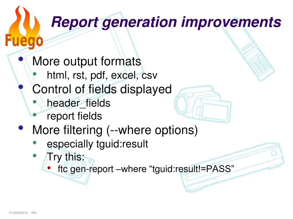 report generation improvements