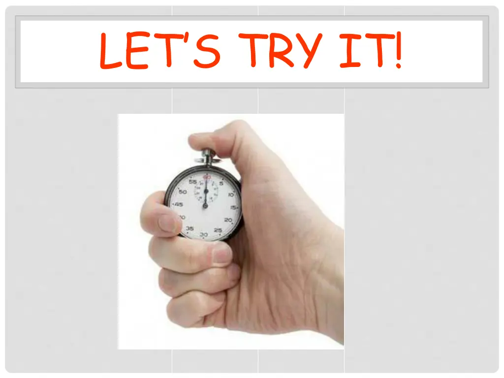 let s try it