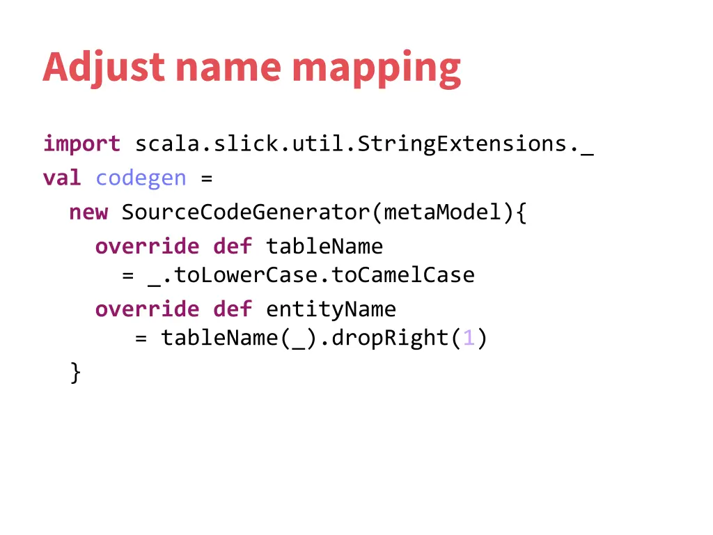 adjust name mapping