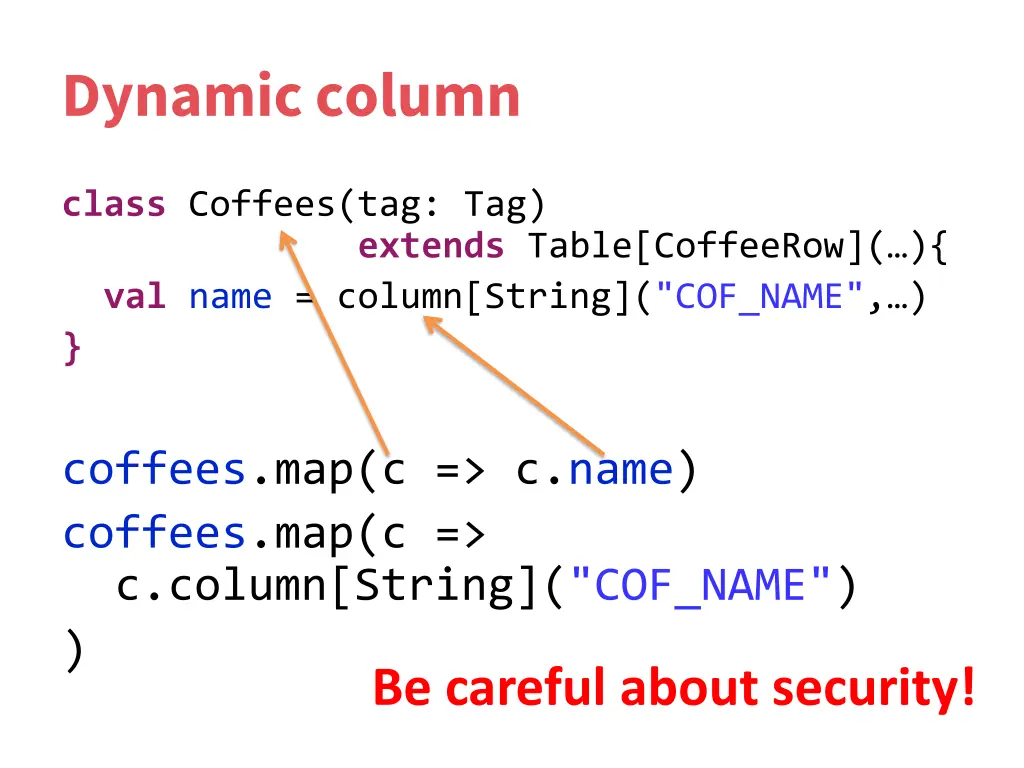 dynamic column