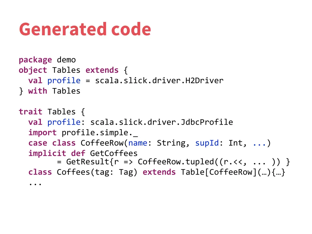 generated code