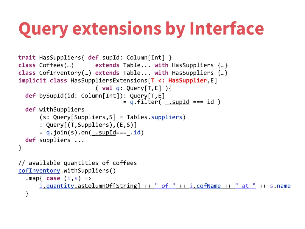 query extensions by interface