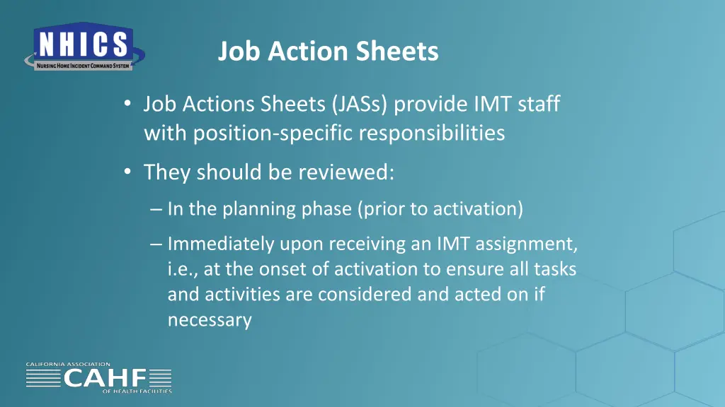 job action sheets