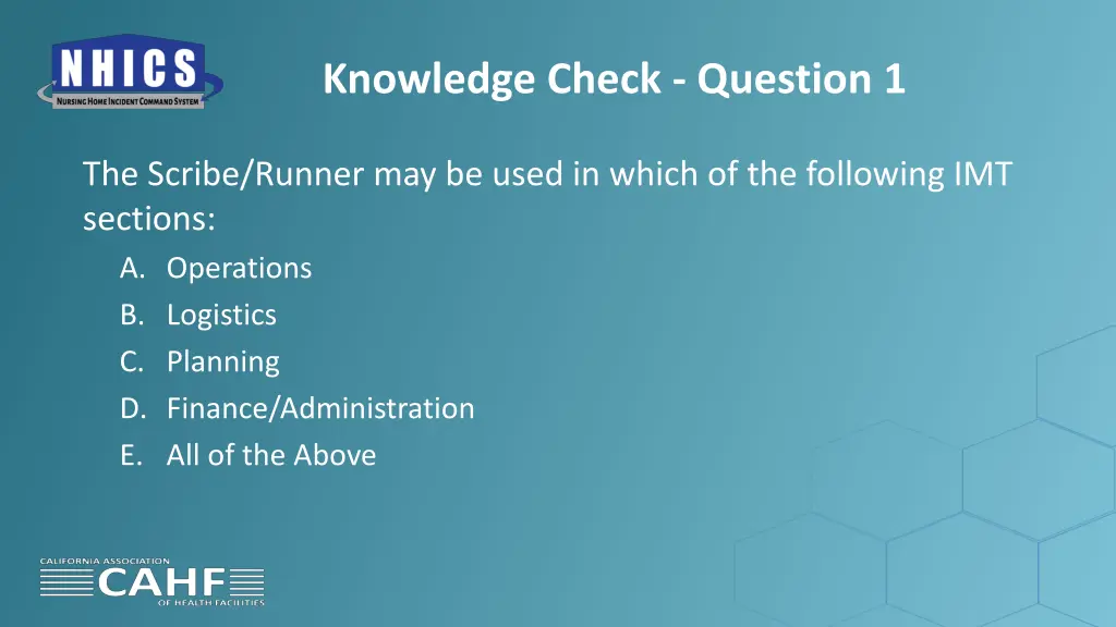 knowledge check question 1