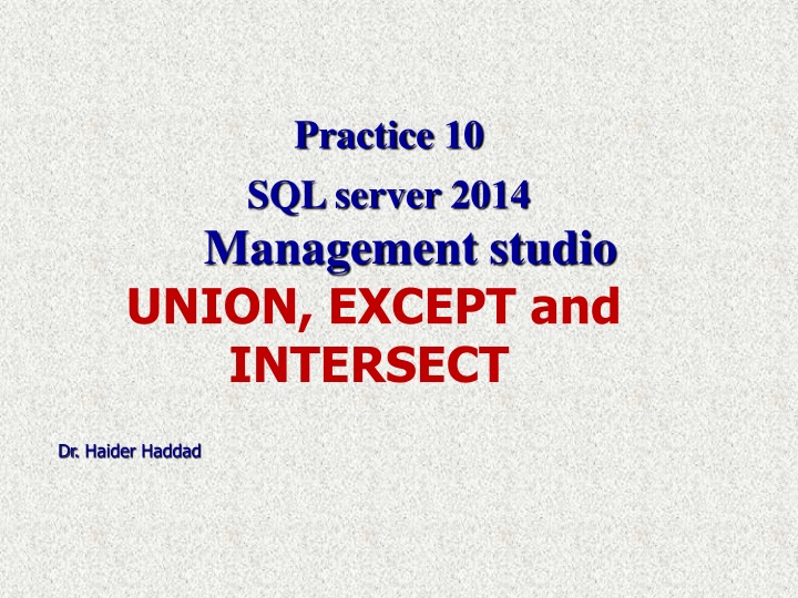 practice 10 sql server 2014 management studio