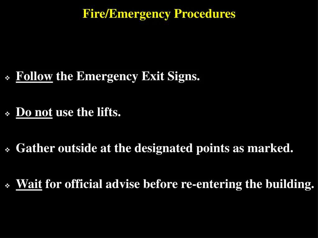 fire emergency procedures