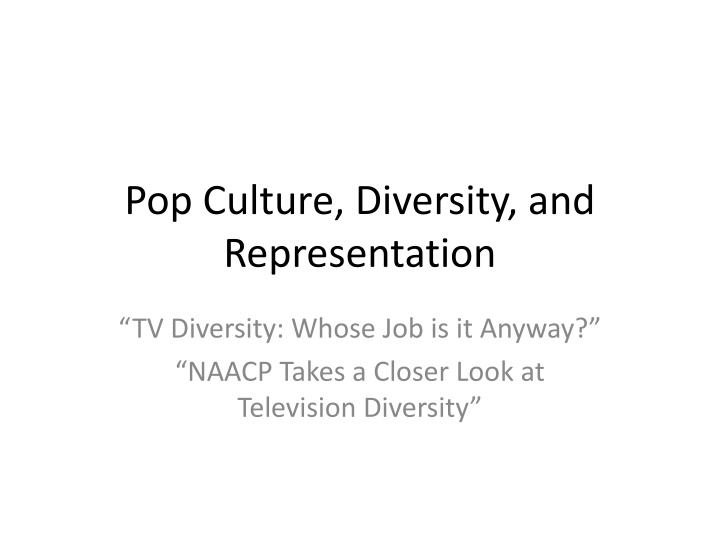 pop culture diversity and representation