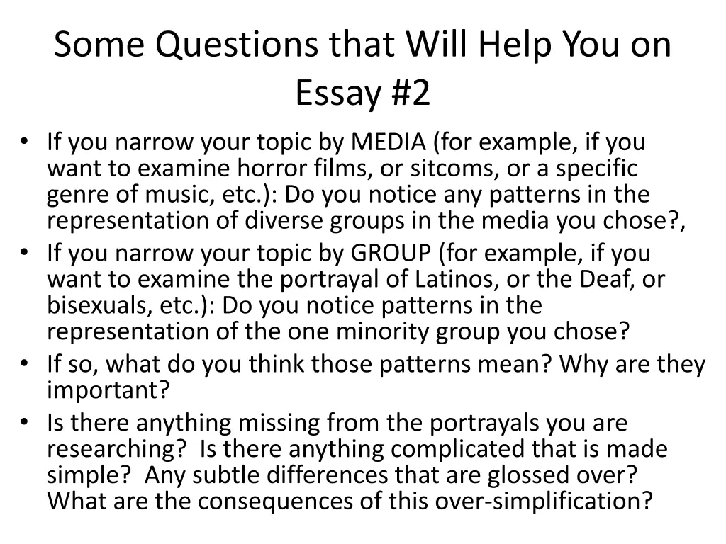 some questions that will help you on essay
