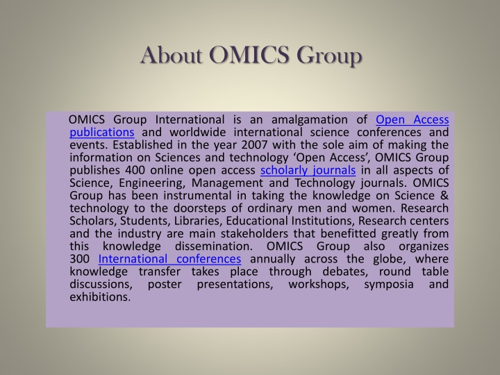 about omics group