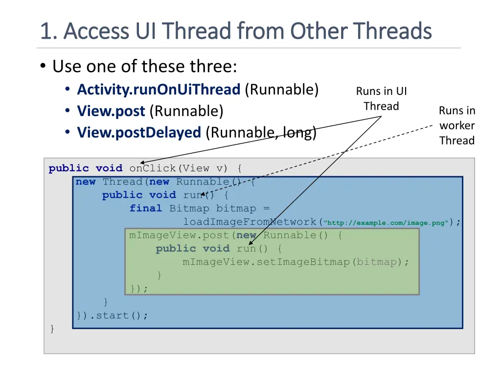 1 access ui thread from other threads 1 access