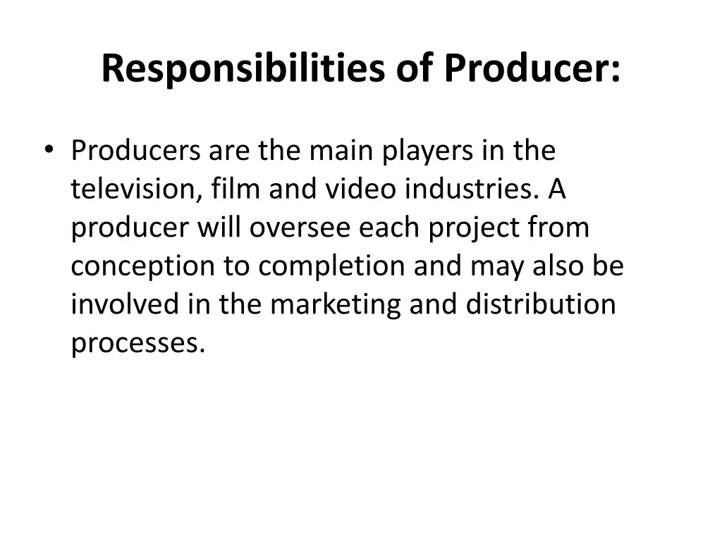 responsibilities of producer