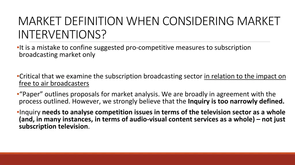 market definition when considering market