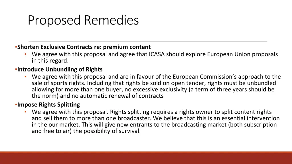 proposed remedies