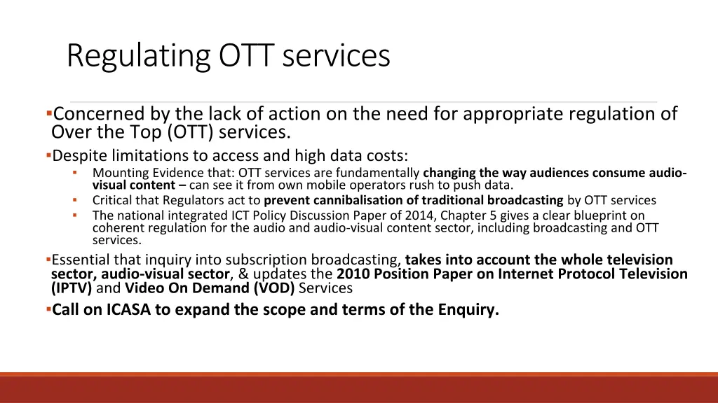 regulating ott services