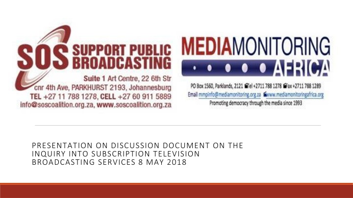 sos coalition and media monitoring africa