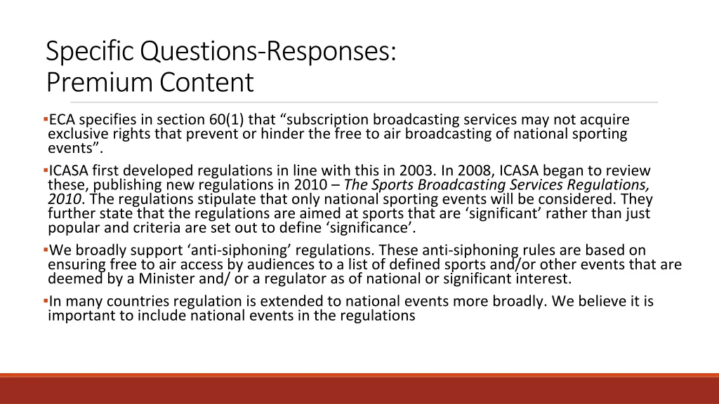 specific questions responses premium content
