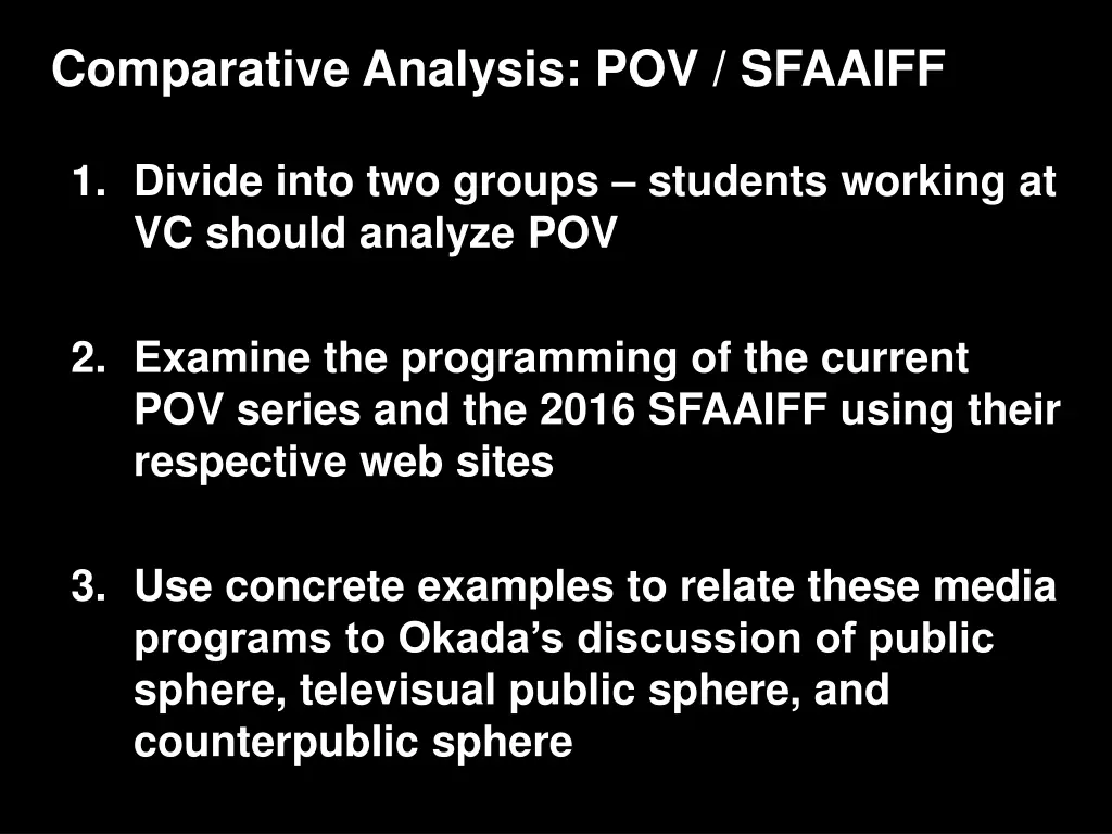 comparative analysis pov sfaaiff