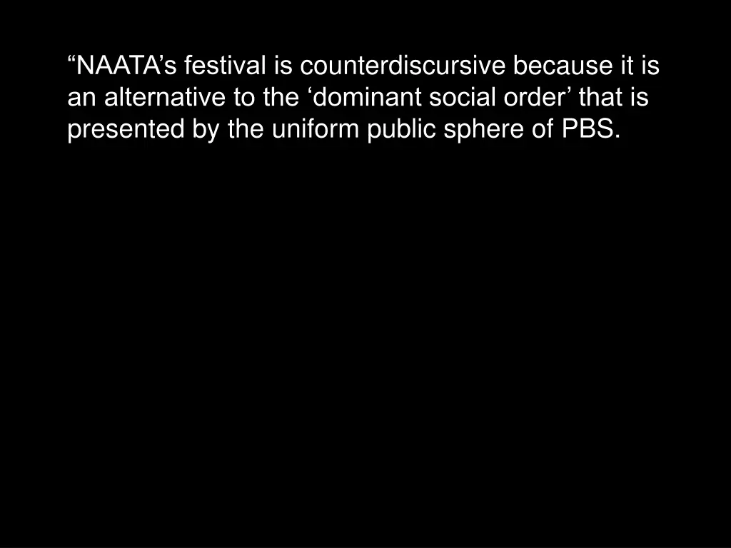 naata s festival is counterdiscursive because