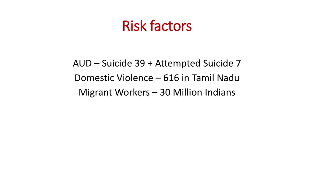 risk factors risk factors