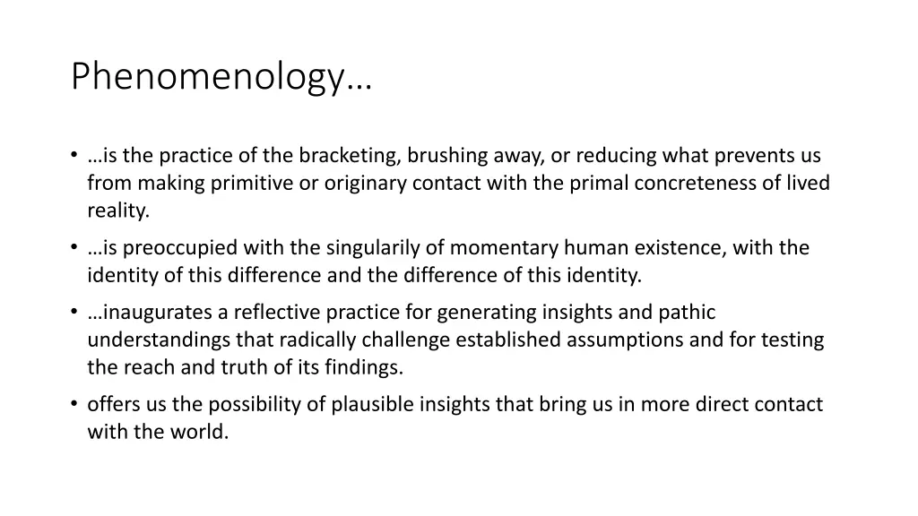 phenomenology 1
