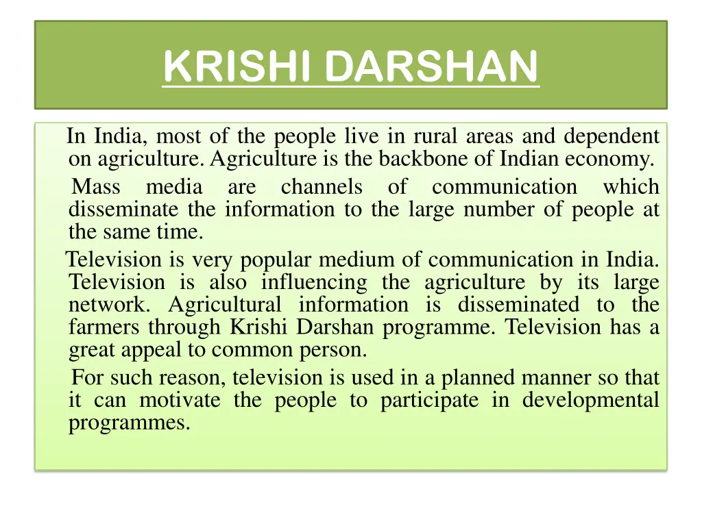 krishi darshan