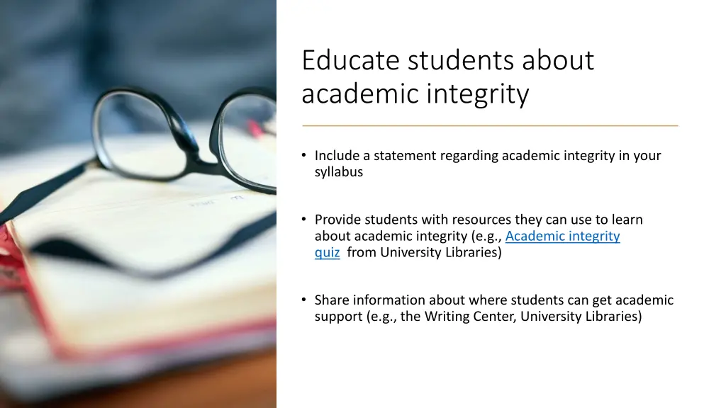 educate students about academic integrity