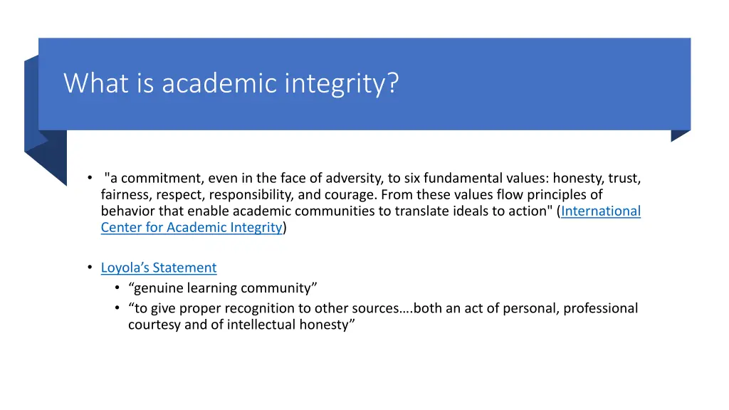 what is academic integrity