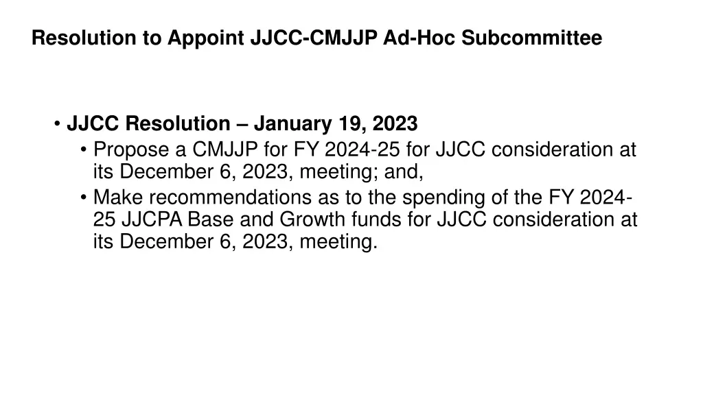 resolution to appoint jjcc cmjjp