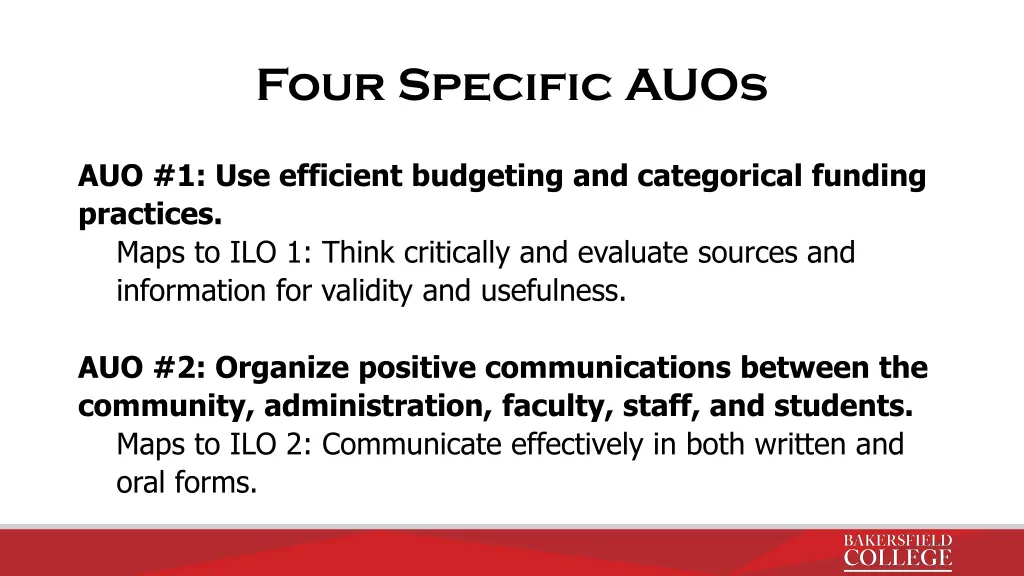 four specific auos