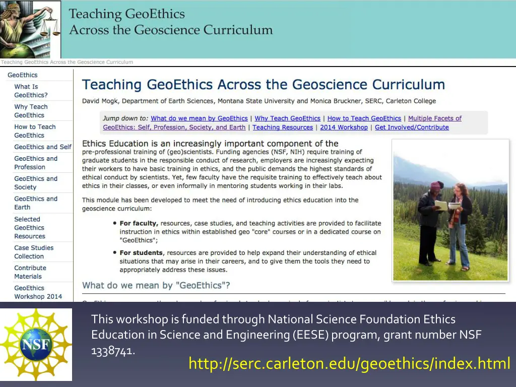 this workshop is funded through national science
