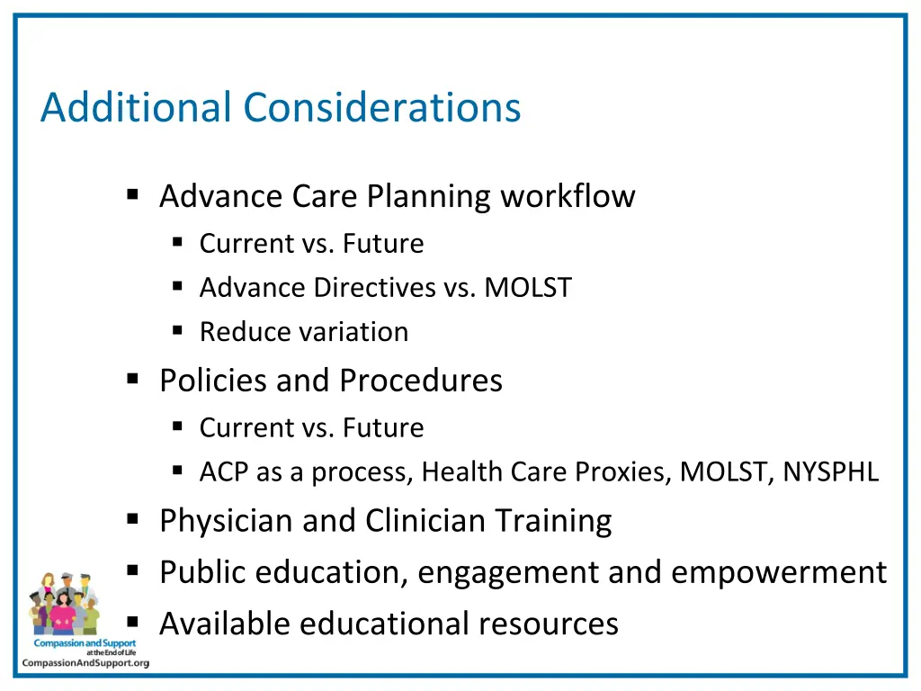 additional considerations
