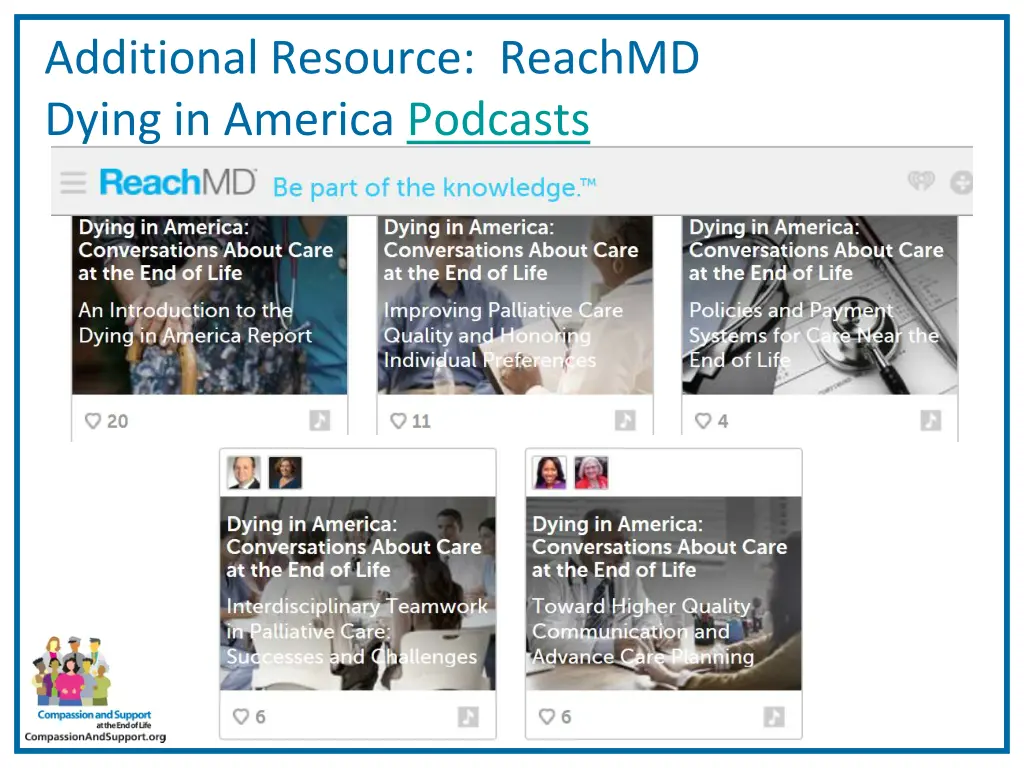additional resource reachmd dying in america