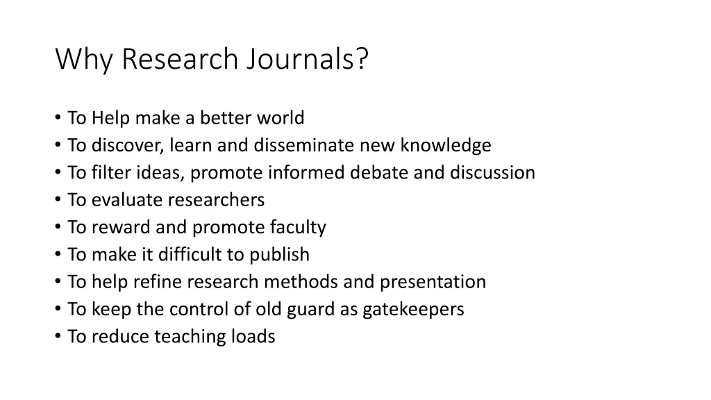 why research journals