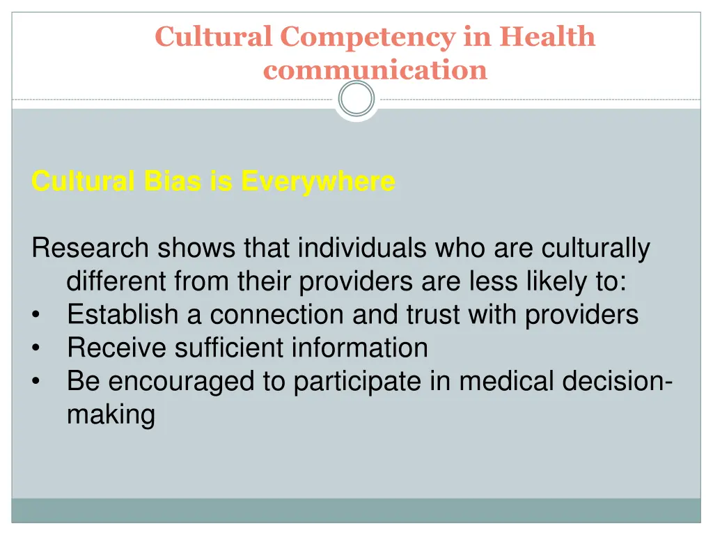 cultural competency in health communication