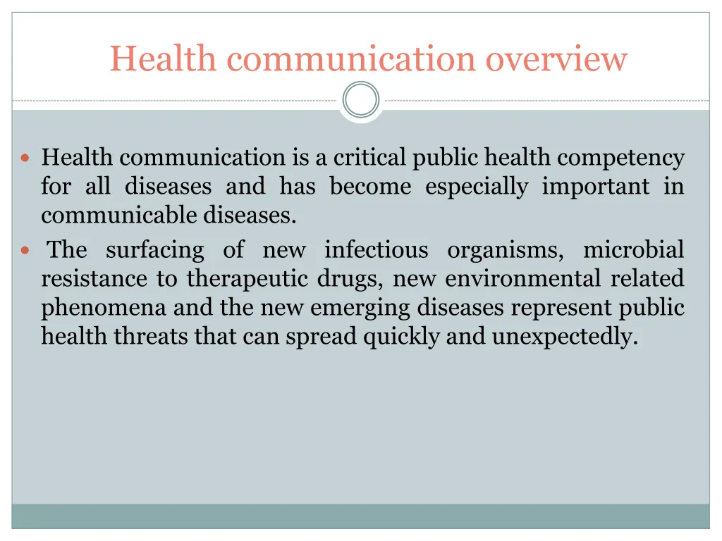 health communication overview