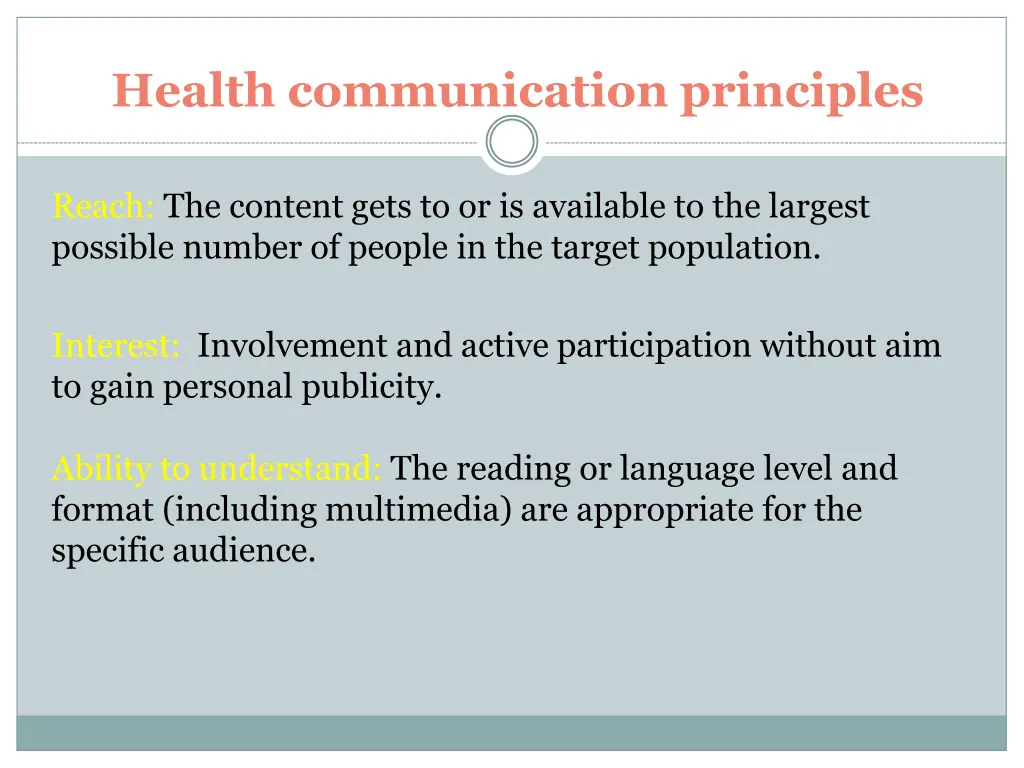 health communication principles 2