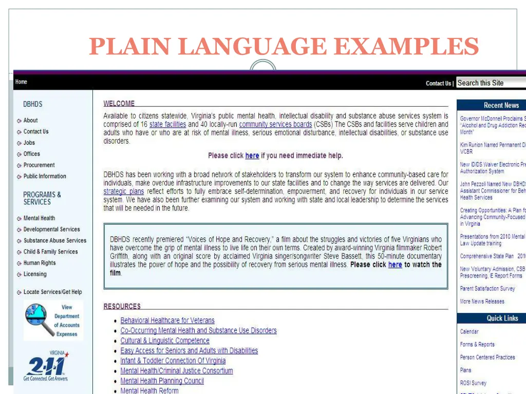 plain language examples 1