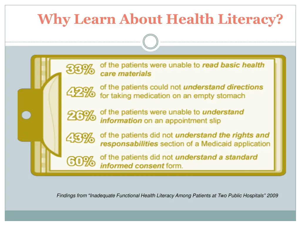 why learn about health literacy