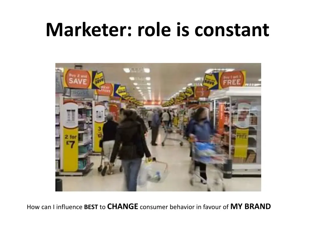 marketer role is constant