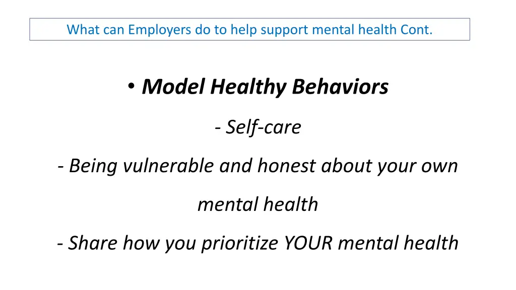 what can employers do to help support mental 1