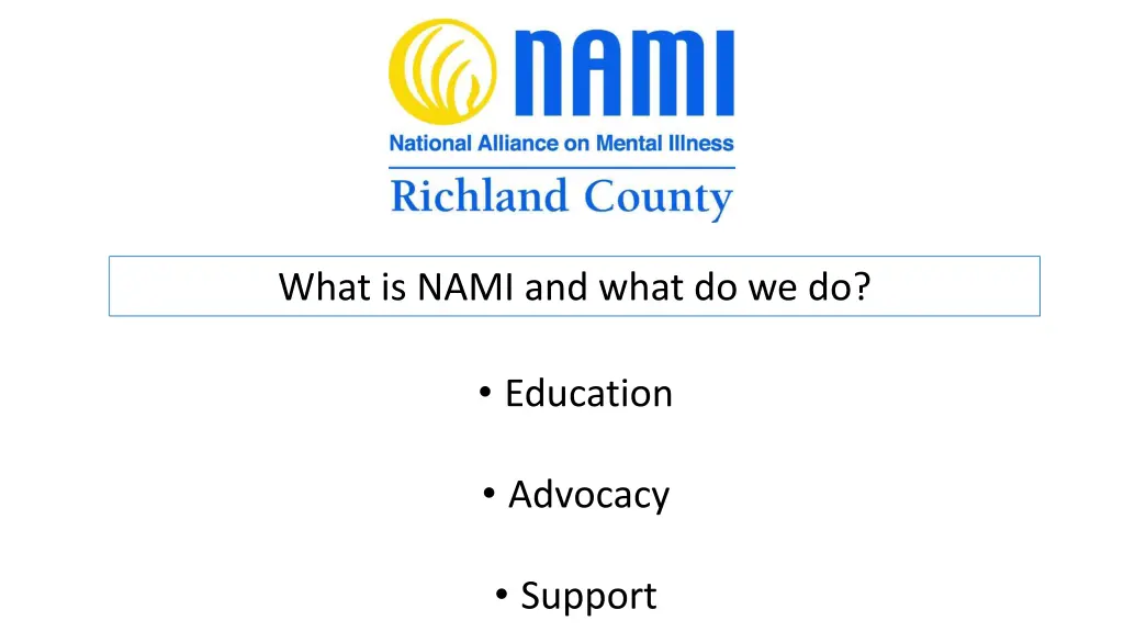what is nami and what do we do