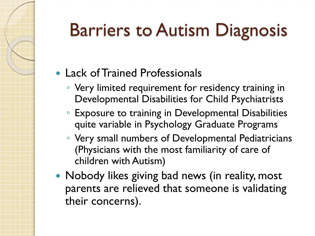 barriers to autism diagnosis